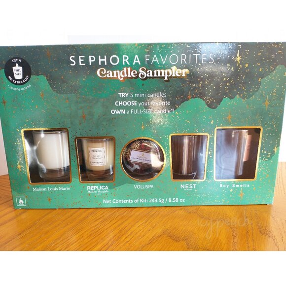 Sephora Mini Candle Sampler Set With Certificate New Boxed Gift Set 5 Candles - Picture 1 of 7